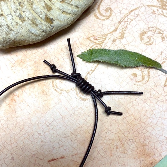 NWT Rustic leather necklace colorful adjust to 28” - Picture 8 of 8